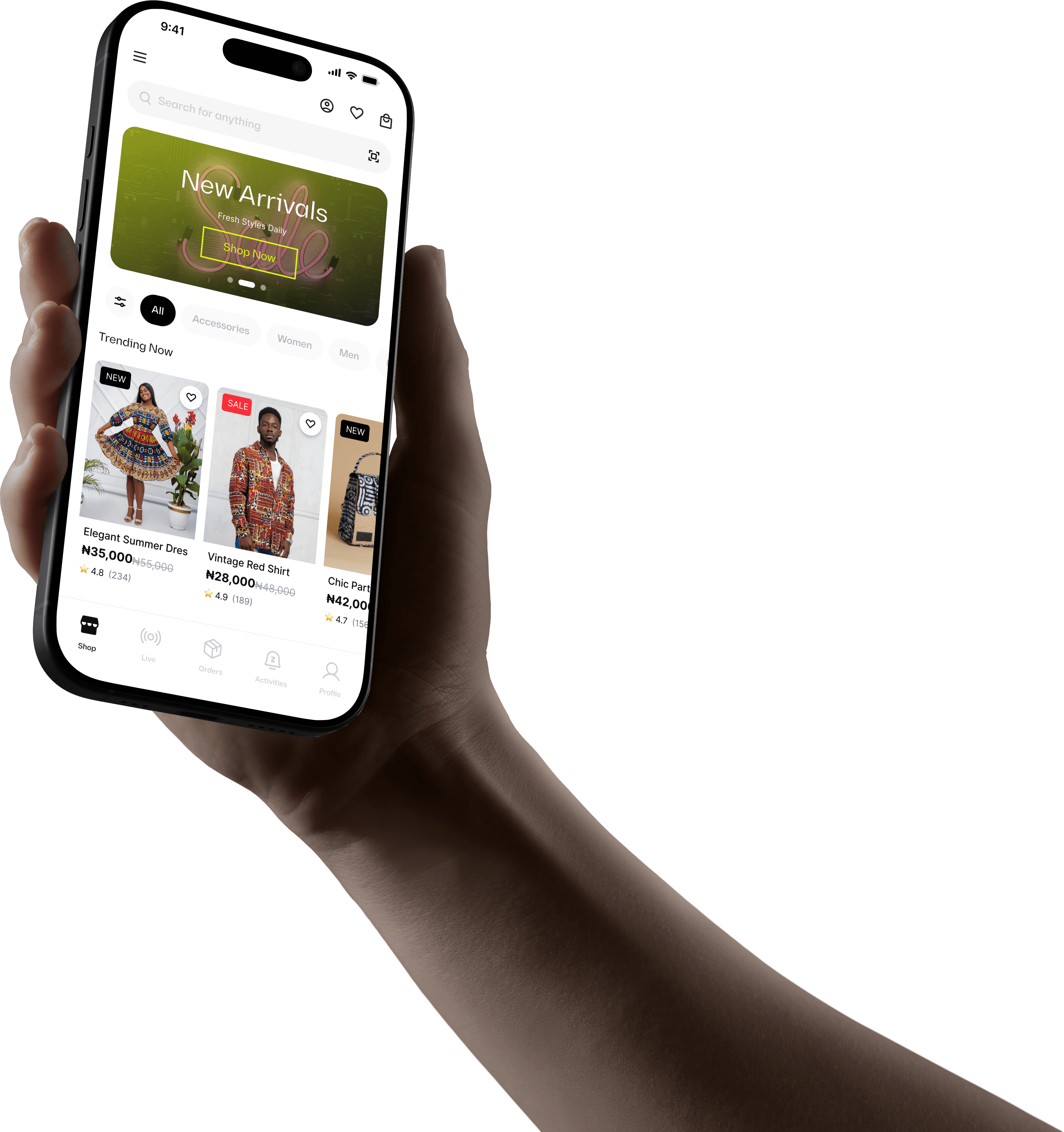 Mobile app mockup